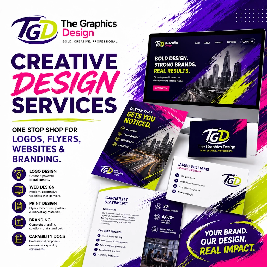 Creative graphic design services in Atlanta Georgia by The Graphics Design