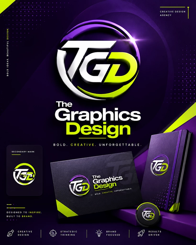 Professional vertical logo and brand design by The Graphics Design